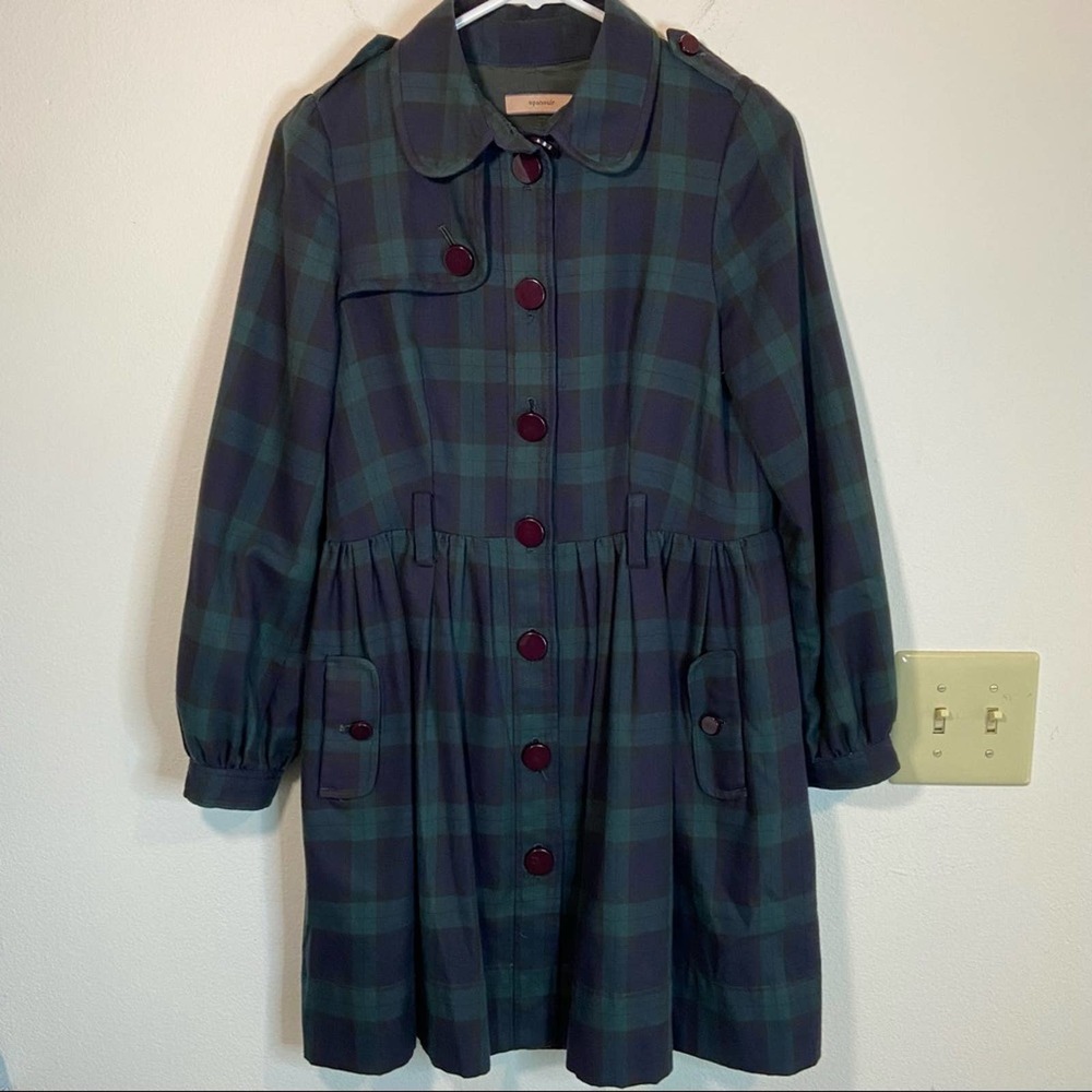 Black Watch Plaid Academia Shirt Dress